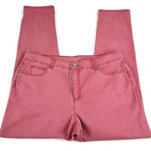 Ruff Hewn Womens Jeans 18 Straight Leg Muted Red Denim Wash SL5E